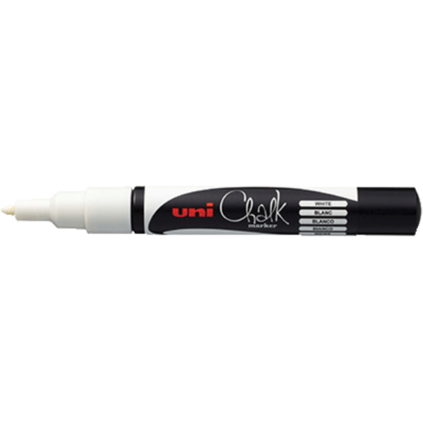 MARQUEUR CRAIE UNI CHALK PWE-3MS BLANC POINTE FINE OGIVE