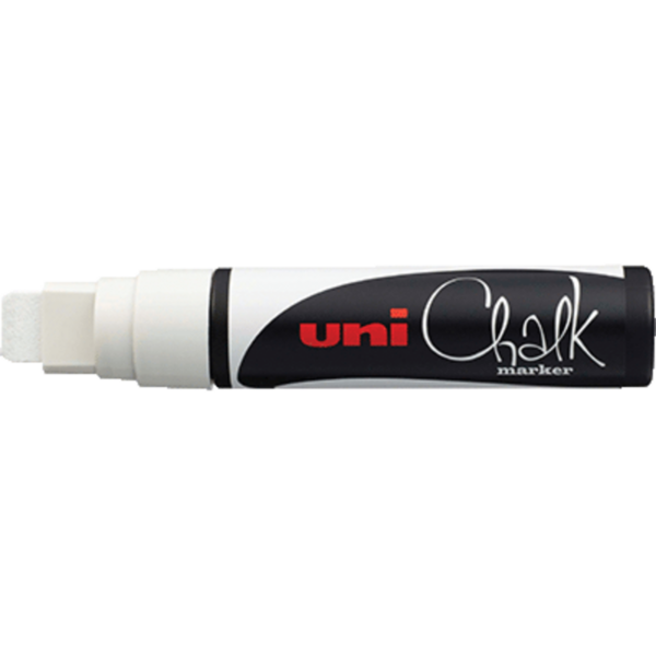 MARQUEUR CRAIE UNI CHALK PWE17K BLANC POINTE LARGE BISEAUTEE