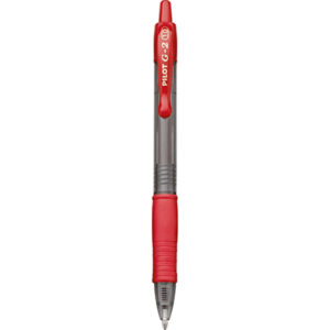 STYLO BILLE PILOT G-2 NOIR ENCRE ROUGE RETRACTABLE POINTE 1 MM
