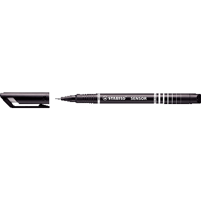 STYLO FEUTRE STABILO SENSOR NOIR POINTE FINE 0.3 MM