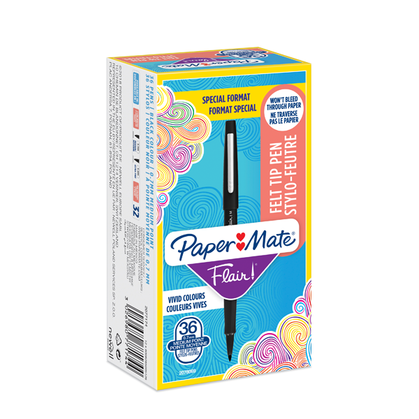 PACK 30+6 FEUTRES FLAIR ORIGINAL 0.8 MM NOIR