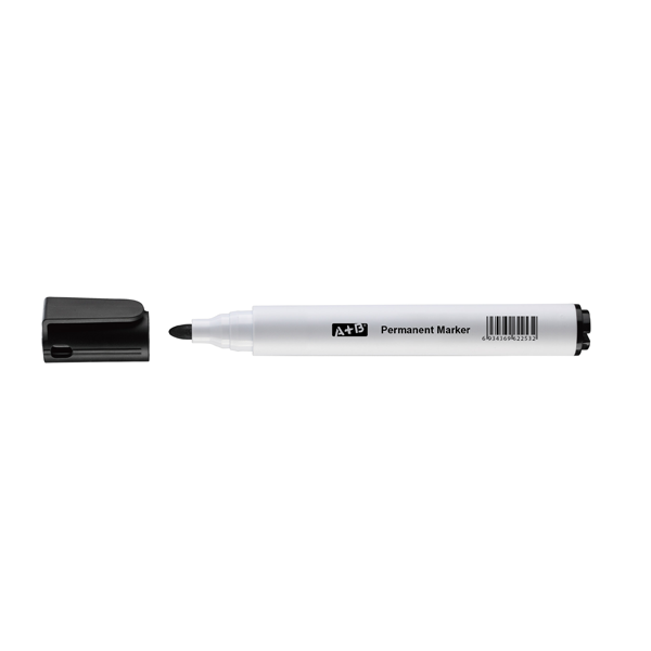 MARQUEUR PERMANENT A+B POINTE OGIVE NOIR