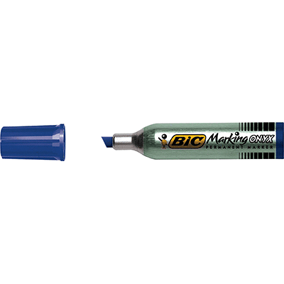 MARQUEUR PERMANENT BIC ONYX MARKER 1481 BLEU POINTE BISEAUTEE