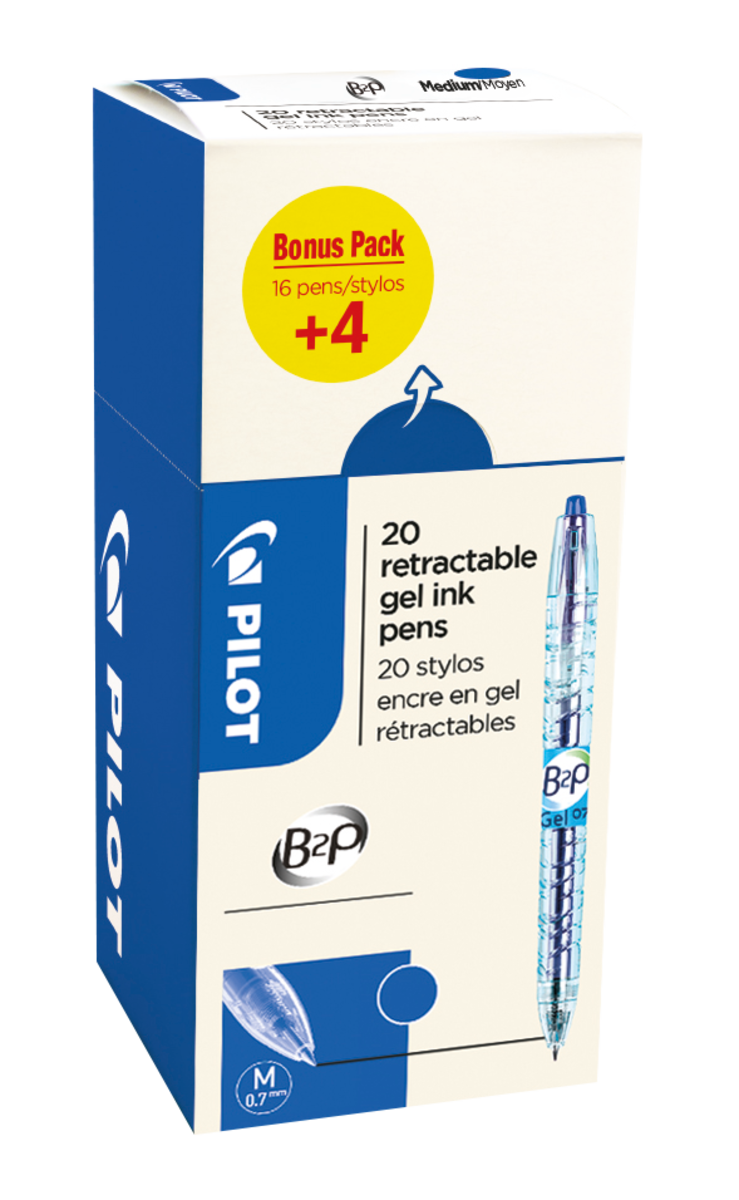 VALUE PACK 16+4 STYLOS PILOT BEGREEN B2P GEL BLEU