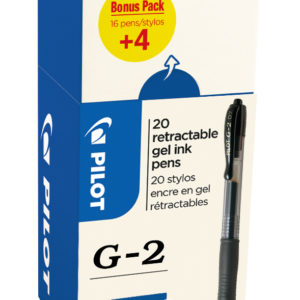 G2- GEL INK ROLLER- VALUE PACK x 20 - MEDIUM- X 20 BLACK