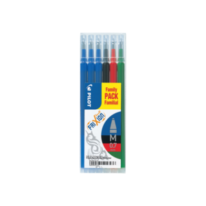 SET 6 RECHARGES POUR FRIXION BALL CLICKER PILOT NOIR BLEU ROUGE