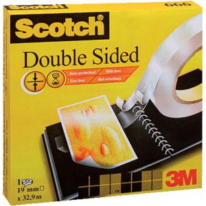 ROULEAU RUBAN ADHESIF DOUBLE FACE SCOTCH TRANSPARENT 12MMX33M