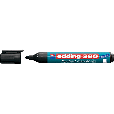 MARQUEUR POUR TABLEAUX PAPIER EDDING 380 NOIR POINTE OGIVE