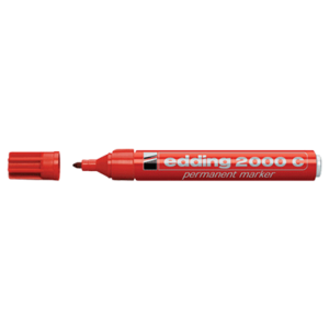 MARQUEUR PERMANENT ROUGE EDDING 2000 POINTE OGIVE