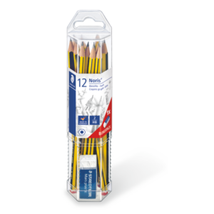 GOBELET 12 CRAYONS GRAPHITE HB NORIS® 120 STAEDTLER + 1 GOMME 526 53 OFFERTE