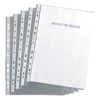 SACHET 100 POCHETTES PLASTIQUES PERFOREES A4 7.5/100E