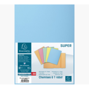PAQUET 100 CHEMISES 1 RABAT SUPER 180 BLEU