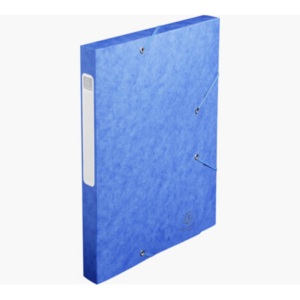BOITE CLASSEMENT A ELASTIQUE CARTOBOX DOS 25MM BLEU CARTE LUSTREE 5/10E