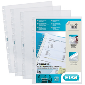 SACHET 10 POCHETTES AMOVIBLES HAWAI VARIO-ZIPP POUR PROTEGE-DOCUMENT