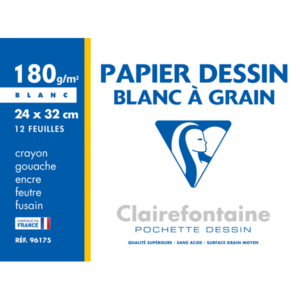 POCHETTE DESSIN A GRAIN 24x32 12F 180g