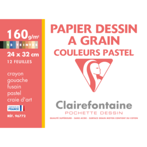 POCHETTE ETIVAL COLOR 24x32 12 FEUILLES 160g ASSORTIS PASTEL