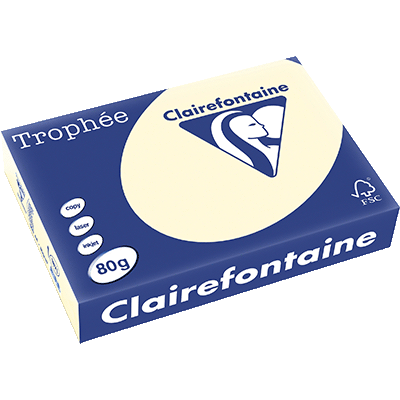 RAMETTE 250 FEUILLES CLAIREFONTAINE TROPHEE PASTEL A3 120G IVOIRE 1108