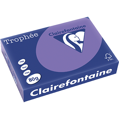 RAMETTE 500 FEUILLES CLAIREFONTAINE TROPHEE INTENSE A4 80G VIOLINE 1786