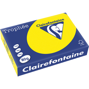 RAMETTE 250 FEUILLES CLAIREFONTAINE TROPHEE INTENSE A4 120G JAUNE SOLEIL 1292