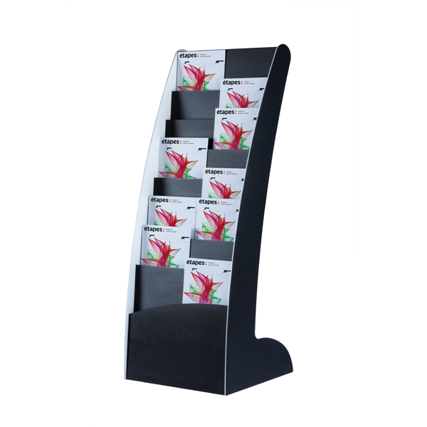 PRESENTOIR COURBO PAPERFLOW 8 CASES L44.3XH108.3XP35CM NOIR