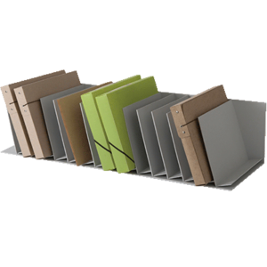 TRIEUR 16 CASES INCLINEES PAPERFLOW H20.6XL91.2XP31CM GRIS