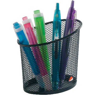 POT A CRAYONS METAL MESH ALBA NOIR