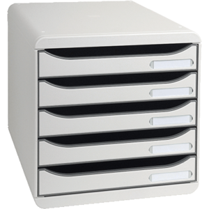 MODULE BIG BOX PLUS EXACOMPTA CLASSIC 5 TIROIRS L27.8XH27.1XP34.7CM GRIS LUMIERE
