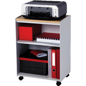 DESSERTE MOBILE MULTI-USAGES PAPERFLOW 2 CASES H72XL51.4XP33CM GRIS/HETRE