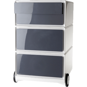 CAISSON MOBILE EASYBOX 2 TIROIRS RANGEMENT + 2 PLUMIERS - ANTHRACITE