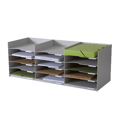 BLOC 15 CASES (24X32CM) PAPERFLOW H31.3XL85.7XP32.7CM GRIS