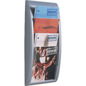 PRESENTOIR MURAL QUICK FIT PAPERFLOW 4 CASES FORMAT A4 H65XL29XP9.5CM ALU