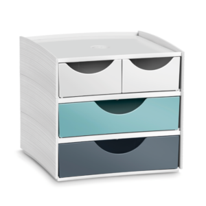 MINI BLOC RANGEMENT MY CUBE CEP 3 ETAGES 18.6X18.5XH17.5CM NOIR - 2 PETITS TIROIRS / 2 GRANDS