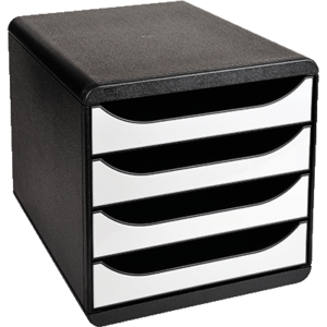 MODULE BIG BOX EXACOMPTA 4 TIROIRS L27.8XH26.7XP34.7CM NOIR/BLANC