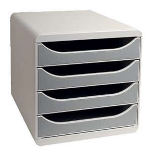 MODULE BIG BOX EXACOMPTA 4 TIROIRS L27.8XH26.7XP34.7CM GRIS LUMIERE/GRANIT