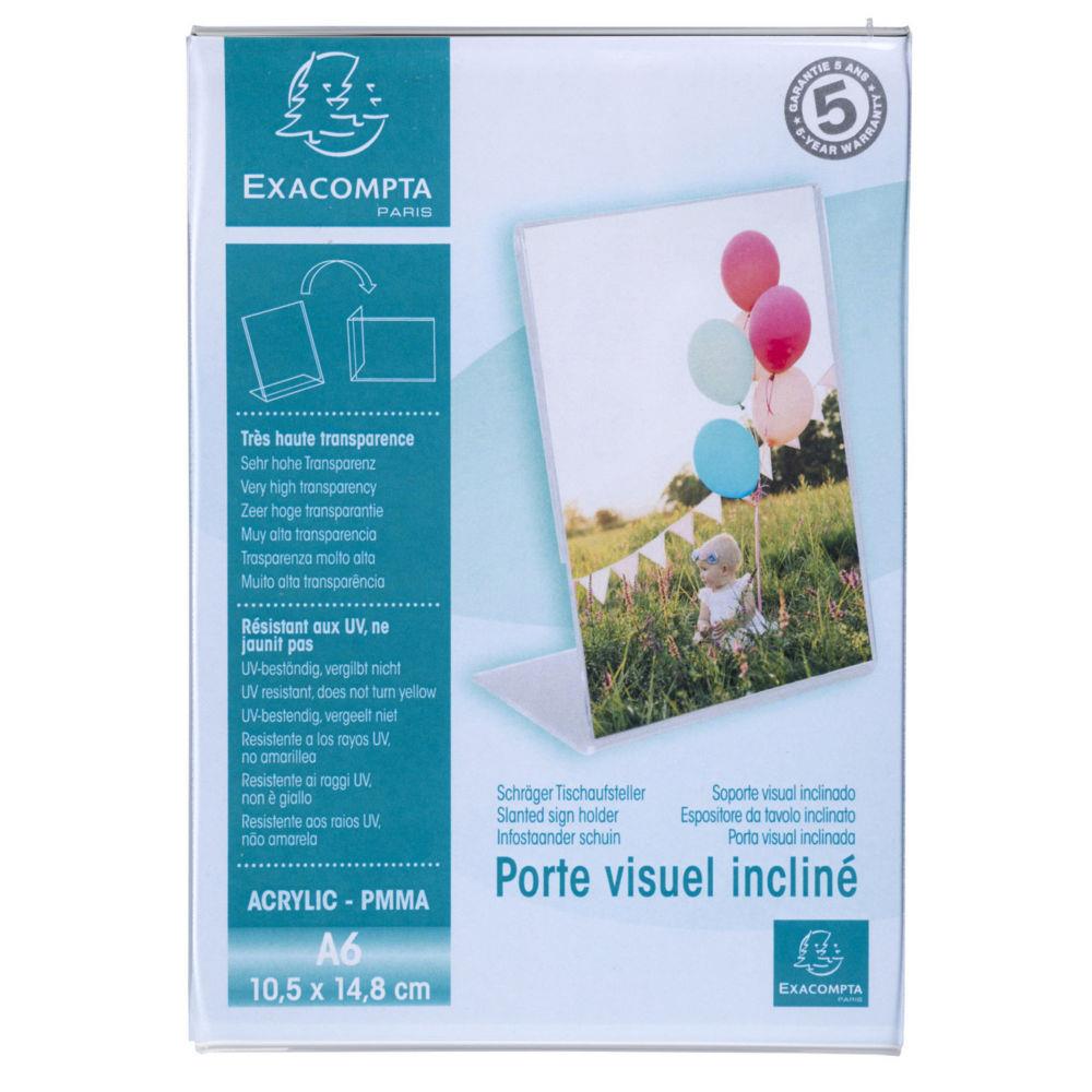 PORTE-VISUEL INCLINÉ CRISTAL