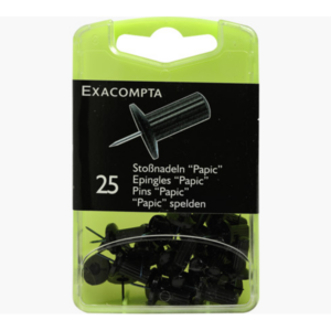 BOITE 25 EPINGLES SIGNALISATION EXACOMPTE 10X7MM NOIR