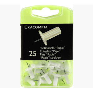 BOITE 25 EPINGLES SIGNALISATION EXACOMPTE 10X7MM BLANC