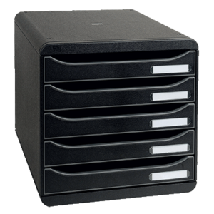 MODULE BIG BOX PLUS EXACOMPTA CLASSIC 5 TIROIRS L27.8XH27.1XP34.7CM NOIR