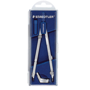 COMPAS STAEDTLER MARS BASIC 554 DOUBLE GENOUILLERE ET ETUI MINES 2 MM