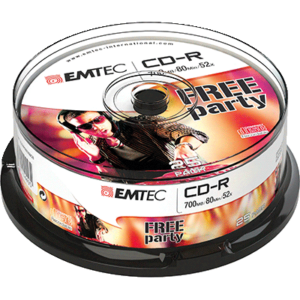 PACK 25 CD-R 80MN 700MO 52X EMTEC REFERENCE ECOC802552CB