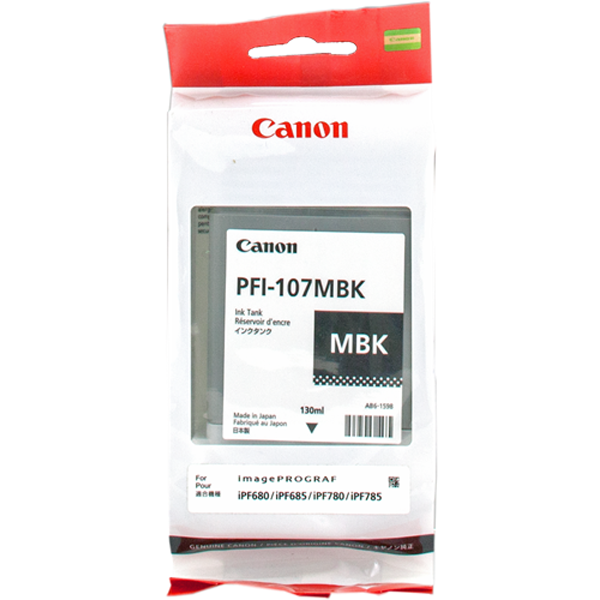 CARTOUCHES JET D'ENCRE POUR TRACEURS CANON PFI-107MBK Noir mat