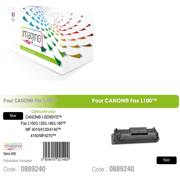 COMPATIBLES LASER MONOCHROME CANON 0263B002 / FX10 noir