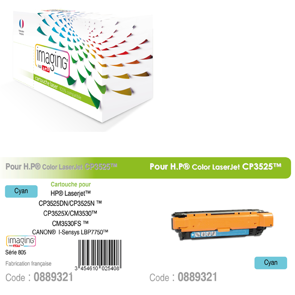 COMPATIBLES LASER COULEUR HP CE251A cyan