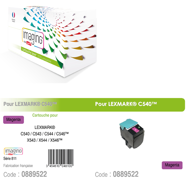 COMPATIBLES LASER MONOCHROME LEXMARK C540H1MG magenta