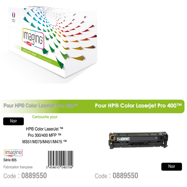 COMPATIBLES LASER COULEUR HP CE410X noir