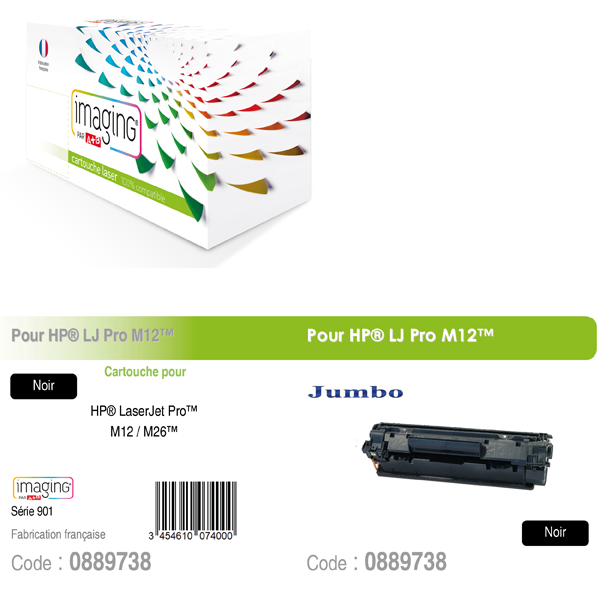 CART NOIR IMAGING P/HP LJ PRO M12/M26 JUMBO (2200C)