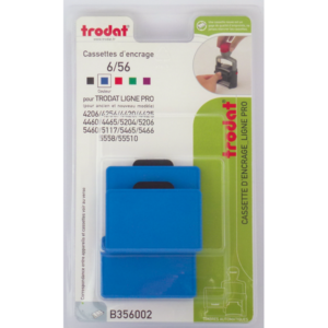 BOITE 3 CASSETTES ENCRAGE TRODAT 6/56 BLEU - APPAREILS TRODAT METAL LINE