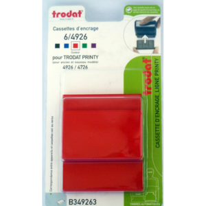 BOITE 3 CASSETTES ENCRAGE TRODAT 6/4926 ROUGE - APPAREILS TRODAT PRINTY