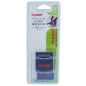 BOITE 3 CASSETTES ENCRAGE TRODAT 6/4750 BICOLORE - APPAREILS TRODAT PRINTY