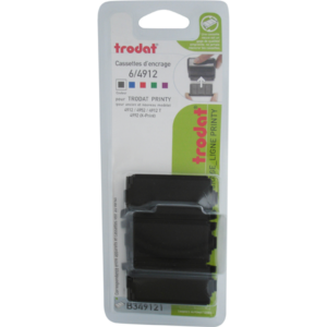 BOITE 3 CASSETTES ENCRAGE TRODAT 6/4912 NOIR - APPAREILS TRODAT PRINTY